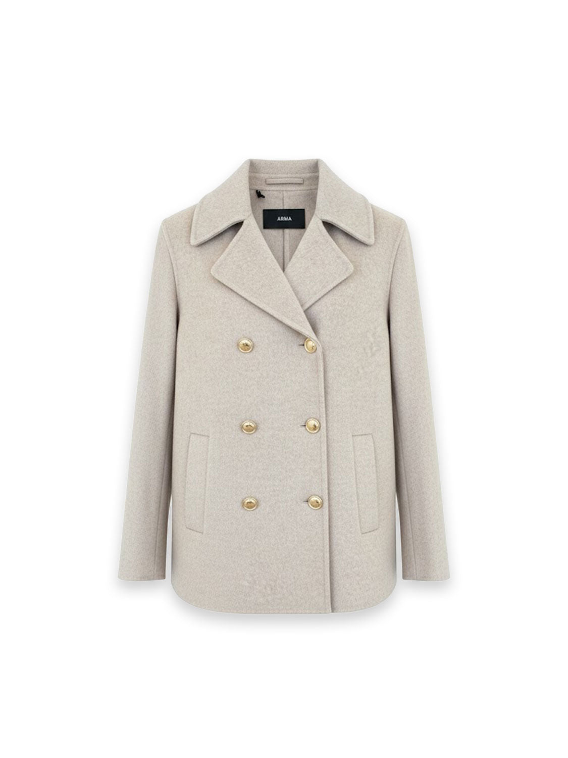 Clara Wool - doppelreihiger Wollmantel mit goldenen Knopfdetails