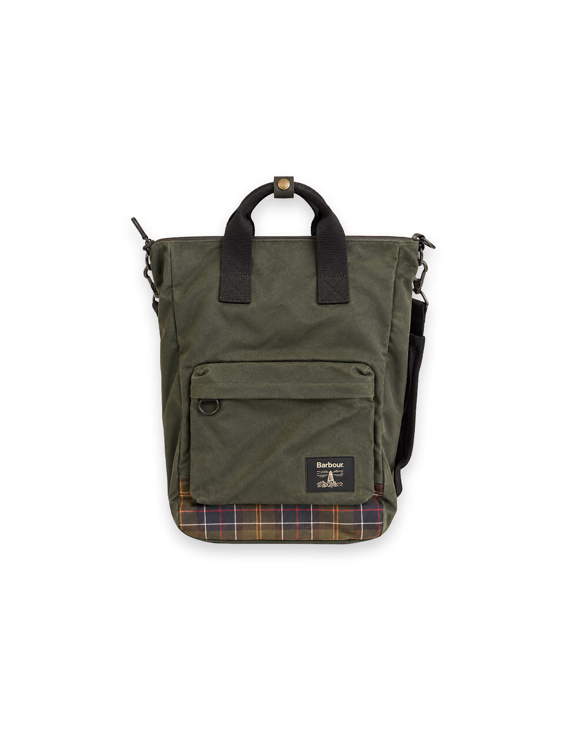 Field Wax Rucksack aus gewachster Baumwolle mit charakteristischem Tartan Detail