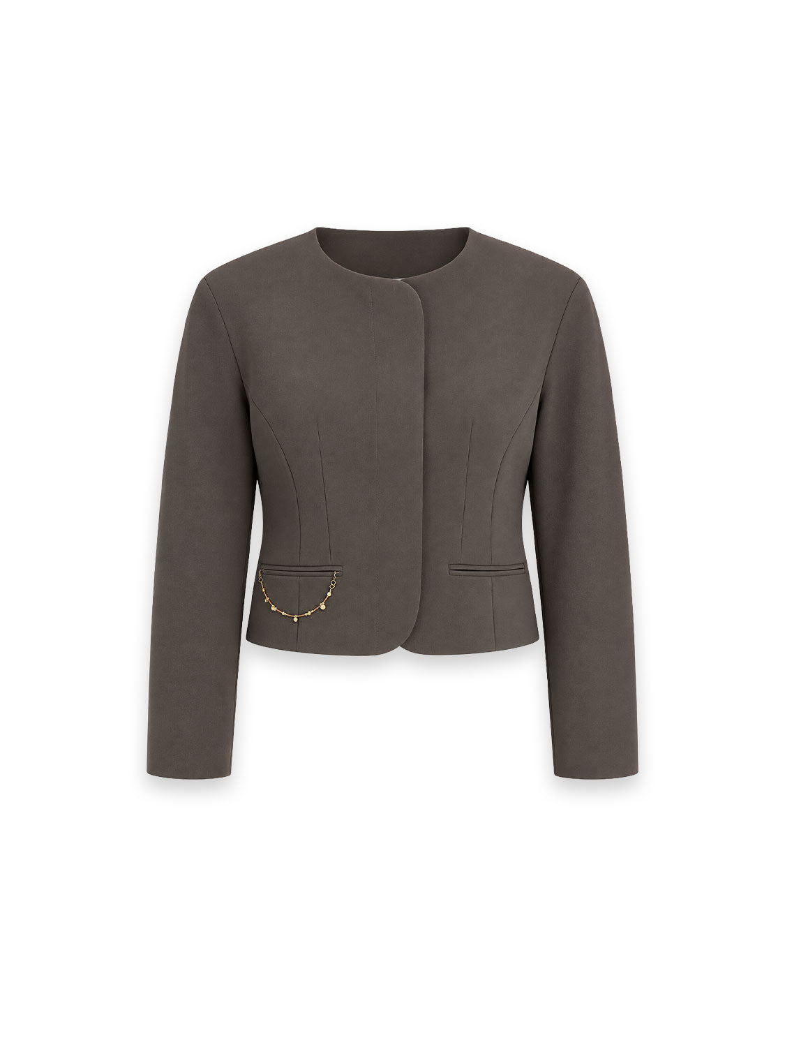 Jacke mit goldener Kettendetail Verzierung