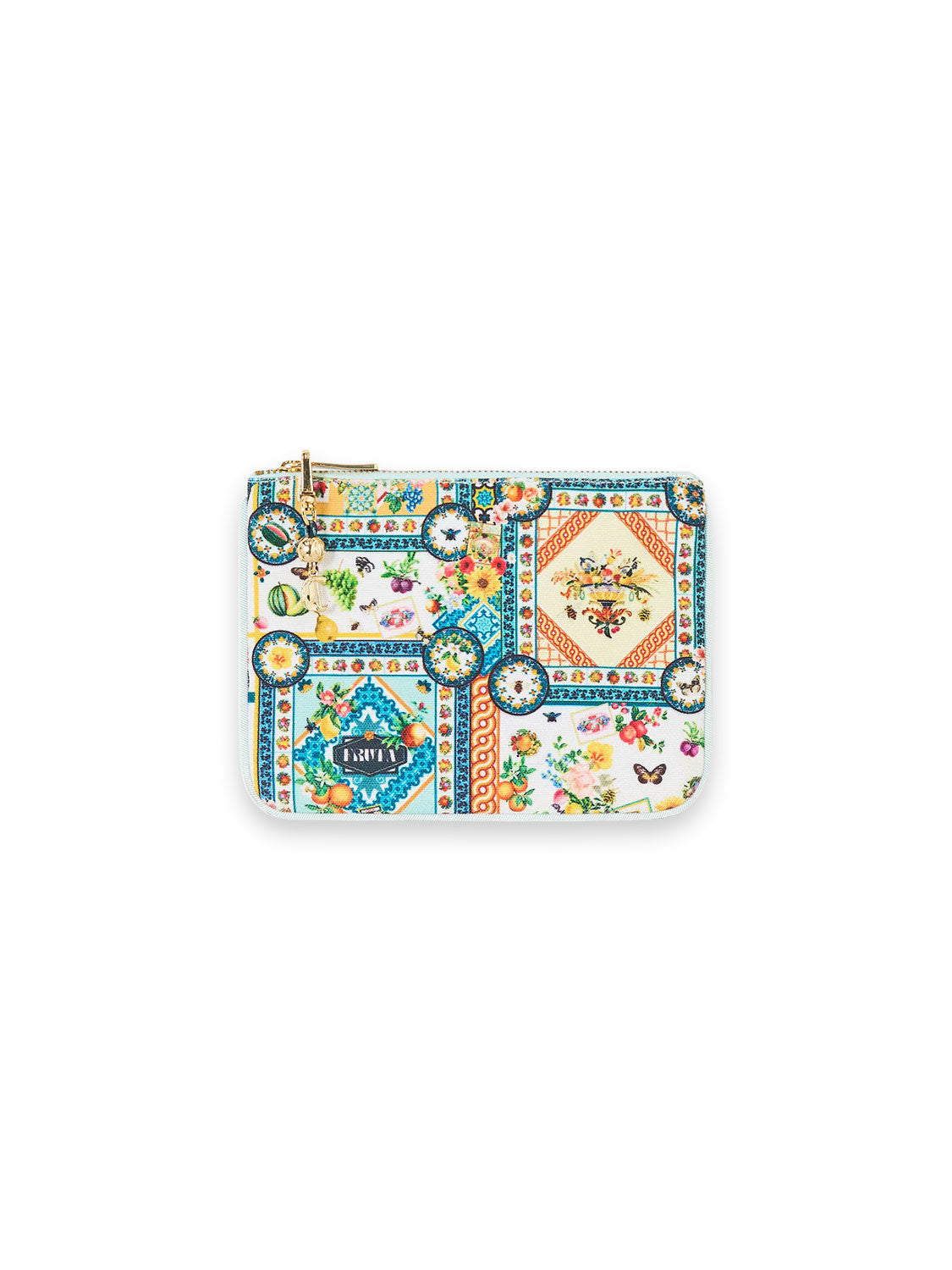 Tasche mit Print und goldenem Verschluss