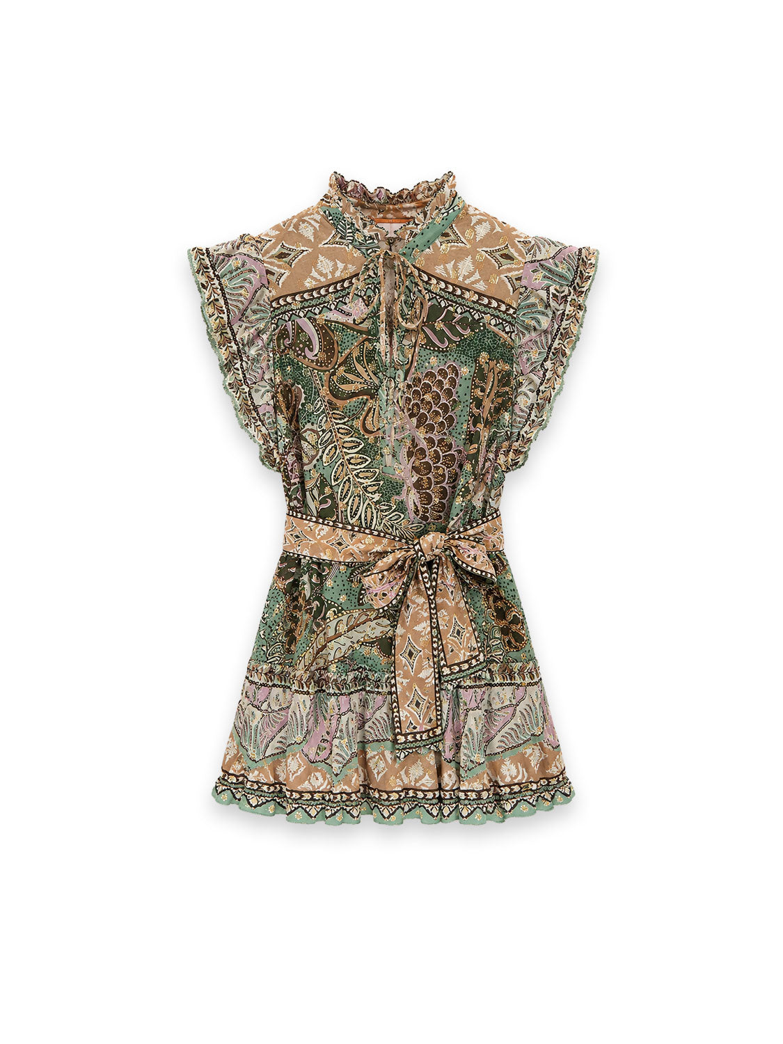 Volantkleid mit Paisleymuster