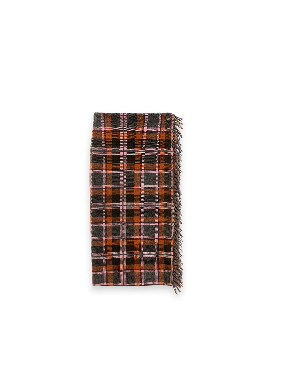 Tartan Wrap Rock mit Karomuster und Fransen Details