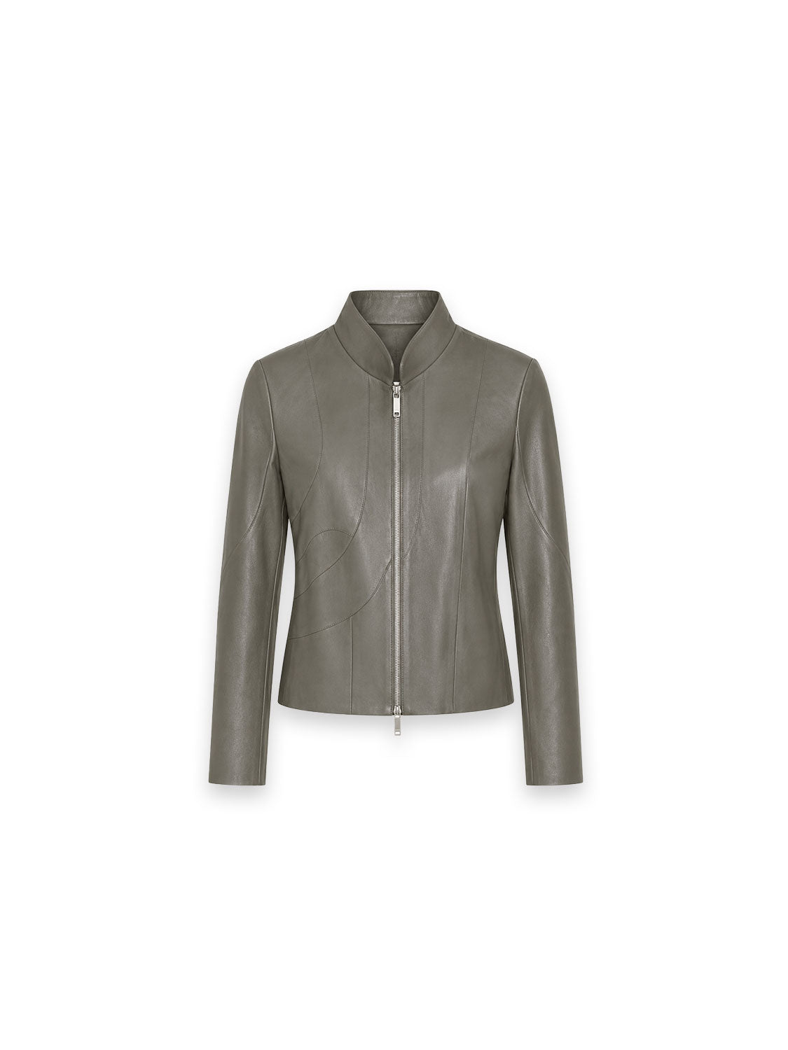 Ayna – Lederjacke mit Stehkragen