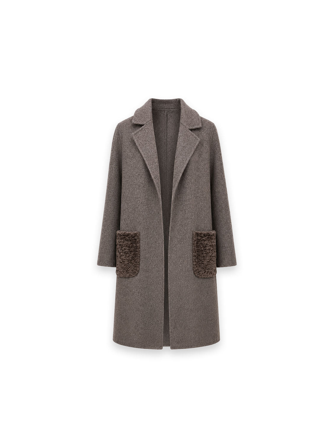 Coat with contrast pockets and classic lapel