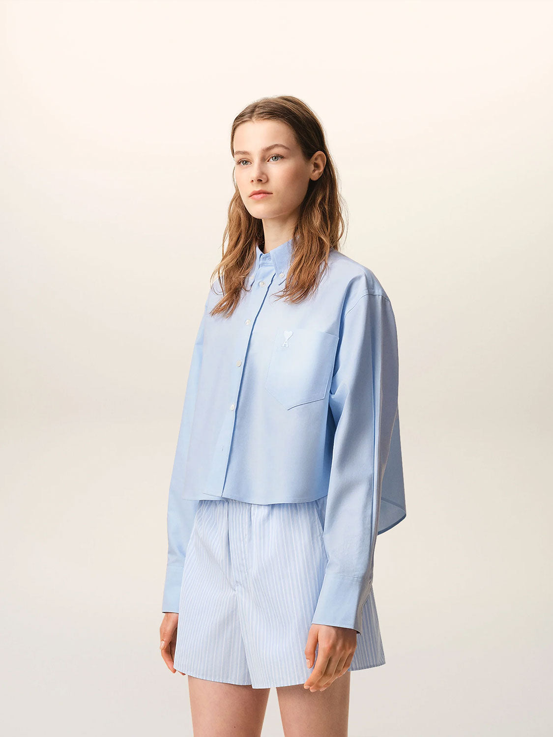 AMI Paris Cropped Shirt Blouse