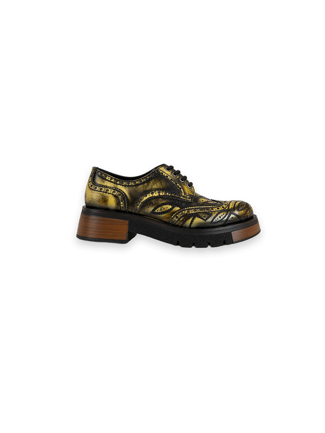 Mali Schuh – Glänzendes Leder mit markanten Brogue-Details