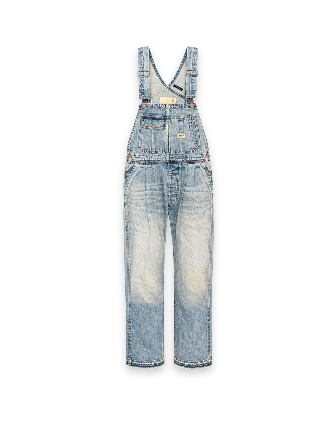 Triple Plait Latzhose – Denim mit Vintage-Waschung