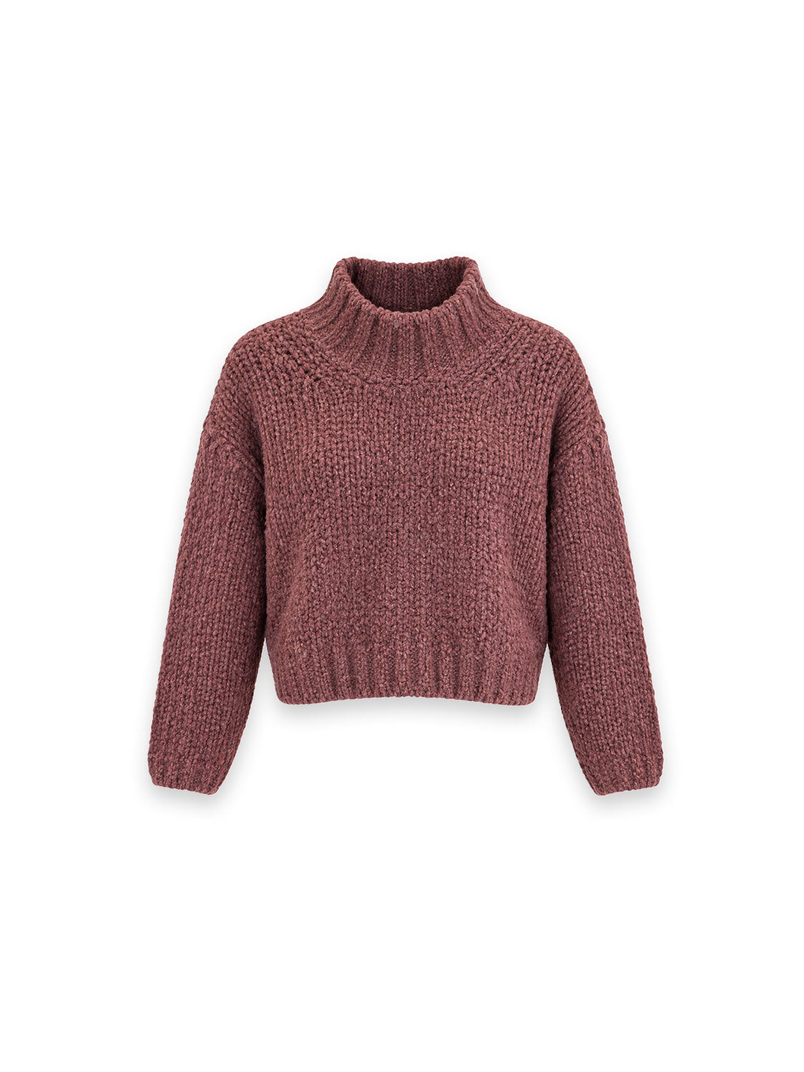 Dolcevita Cropped Pullover – Grobstrick mit Rollkragen