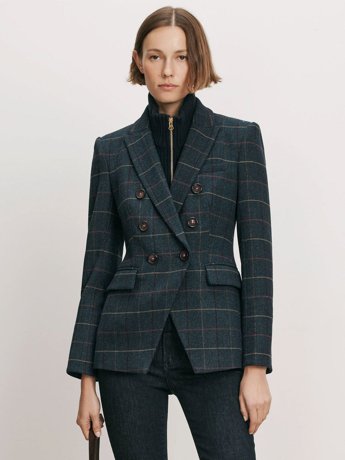 Miller Karoblazer in Navy – Doppelreihiger Dickey Blazer
