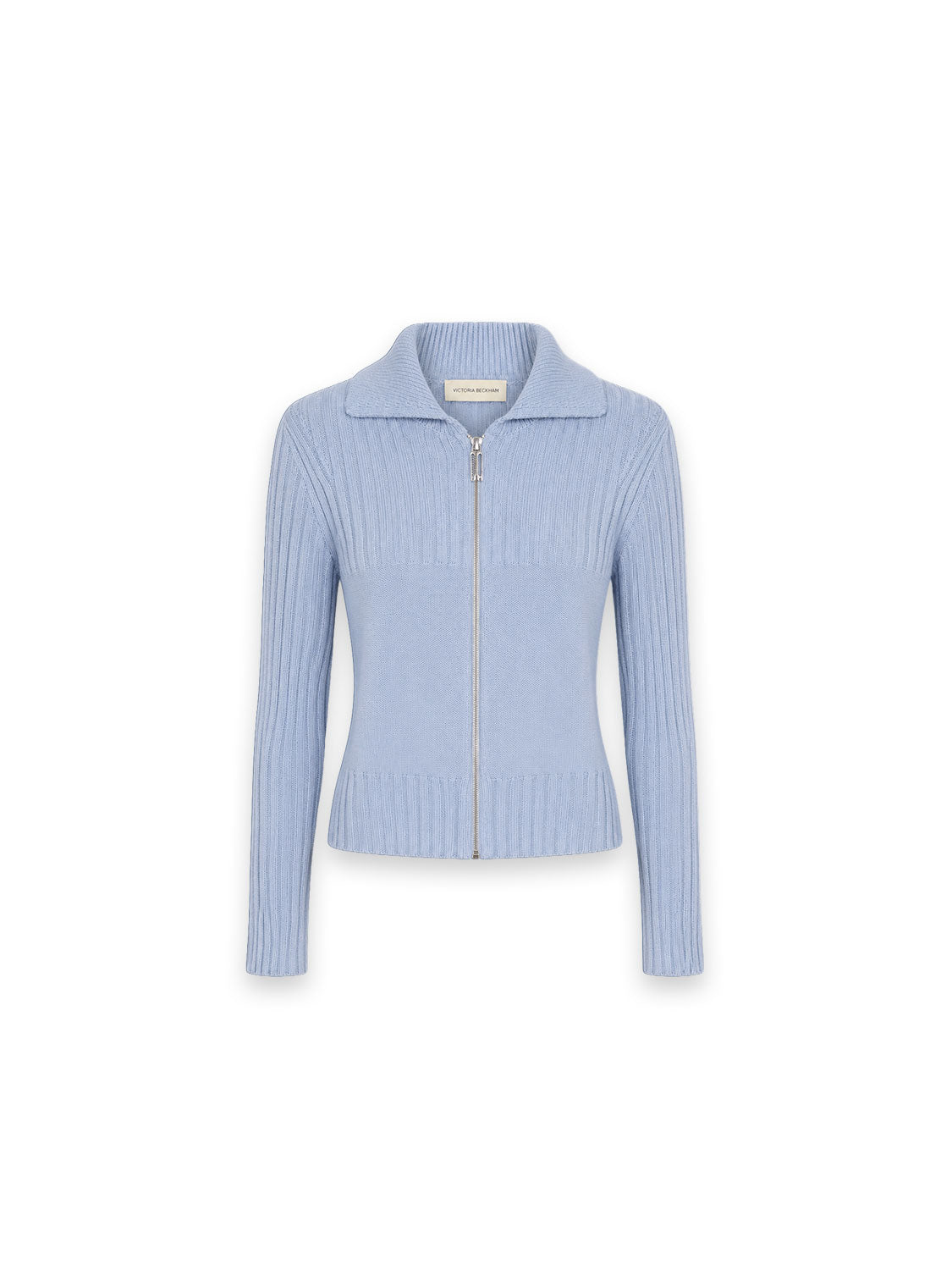 Full Zip Strickjacke – Gerippte Strickjacke mit elegantem Zipper