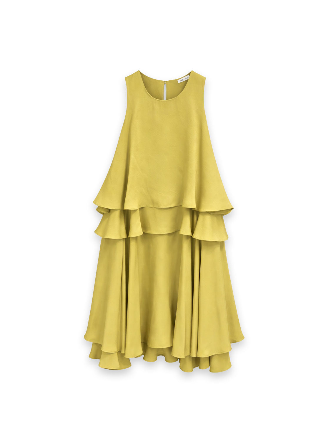 Ärmelloses Chiffonkleid mit Volants