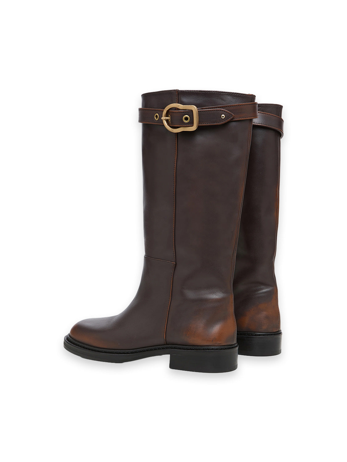 Vintage – Hoher Leder-Boot im Vintage-Look