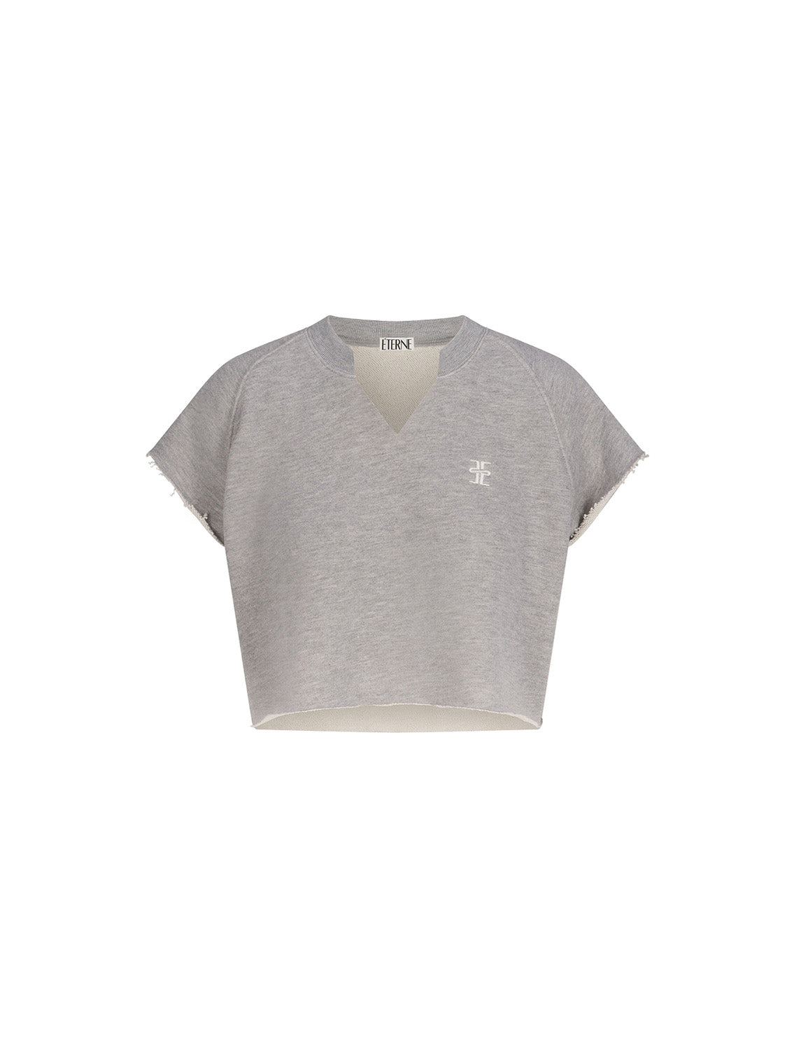 Terry Raglan – Cropped Pullover mit Cutoff-Details