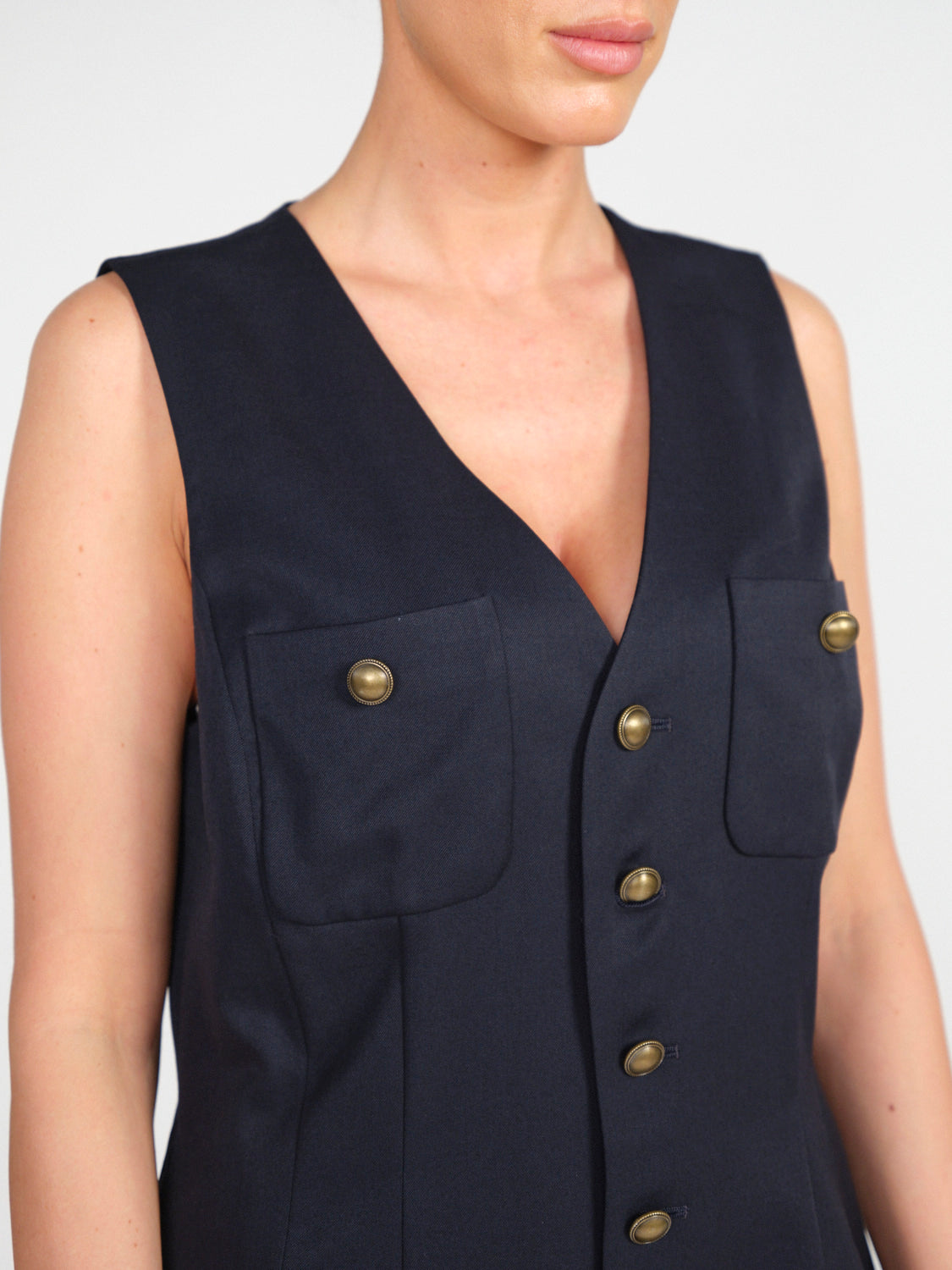 Button Front – Minikleid aus Woll-Mix