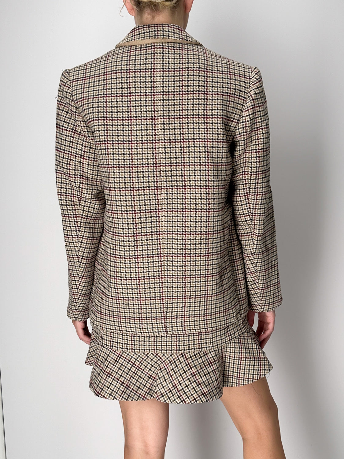 Karierter Blazer aus Wollmischung