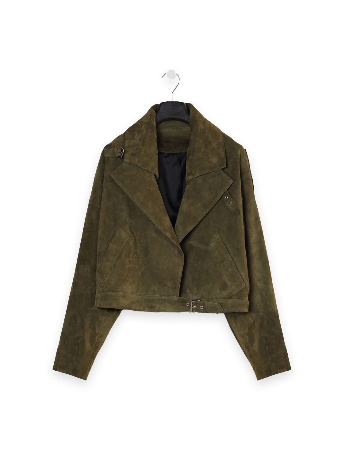 Lederblouson mit Reverskragen aus Velourleder