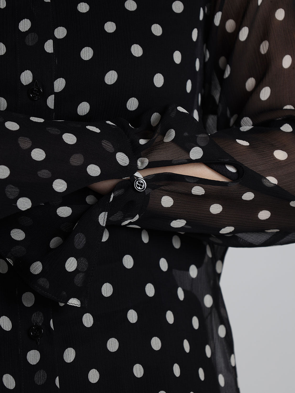 Chiffon Bluse mit Polka Dots