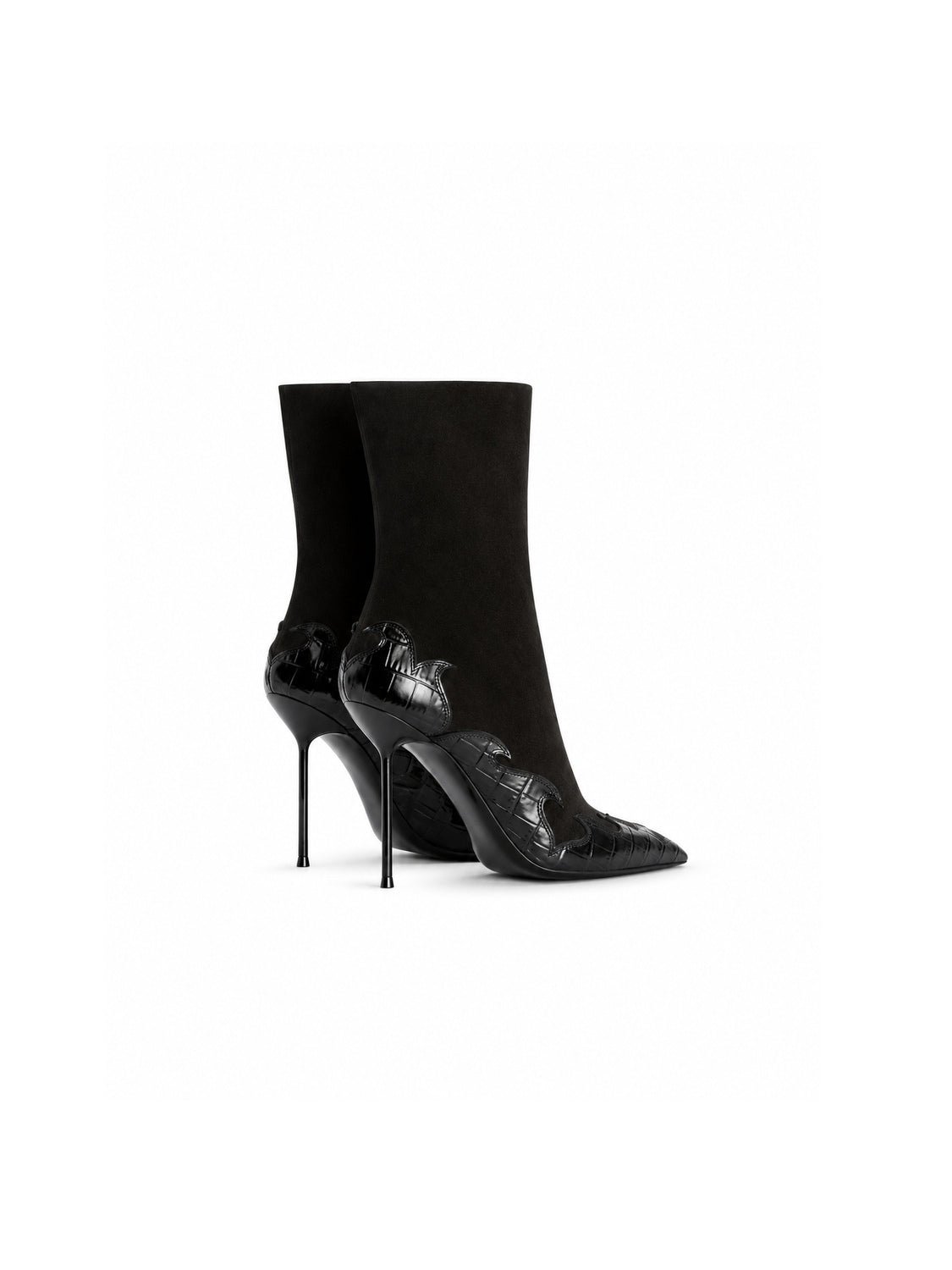Paris Texas Lidia Queen of Hearts Stiefeletten mit Herz-Intarsien – Rückansicht
