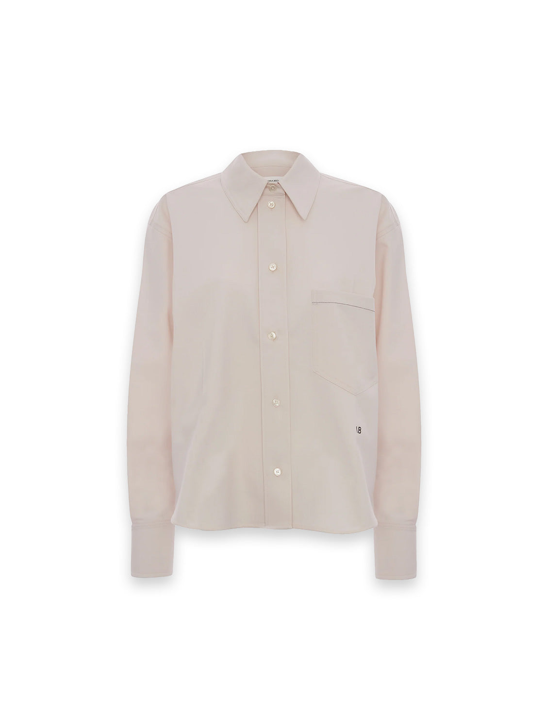 Gropped Long – Klassische Bluse mit Logo-Detail