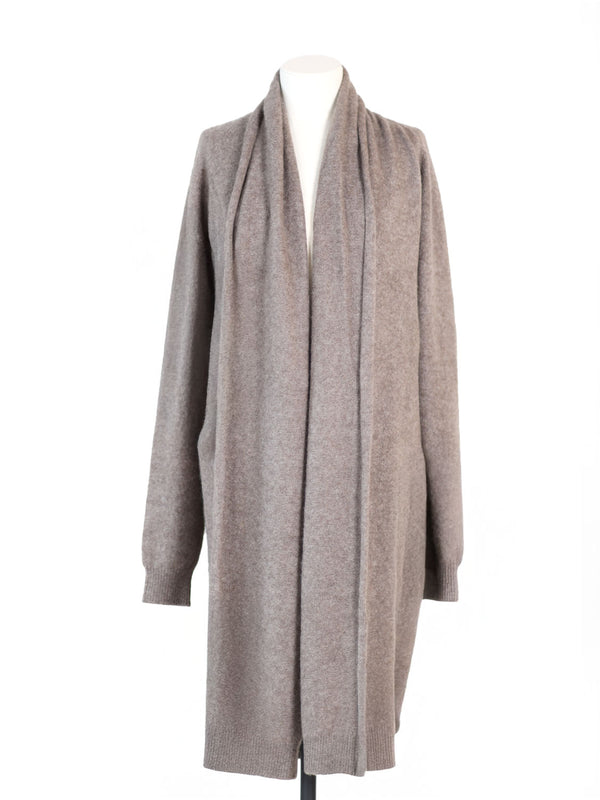 Lange Strickjacke aus Cashmere-Seiden-Mix