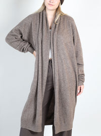 Lange Strickjacke aus Cashmere-Seiden-Mix