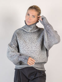 Rollkragenpullover mit Glitzer-Details