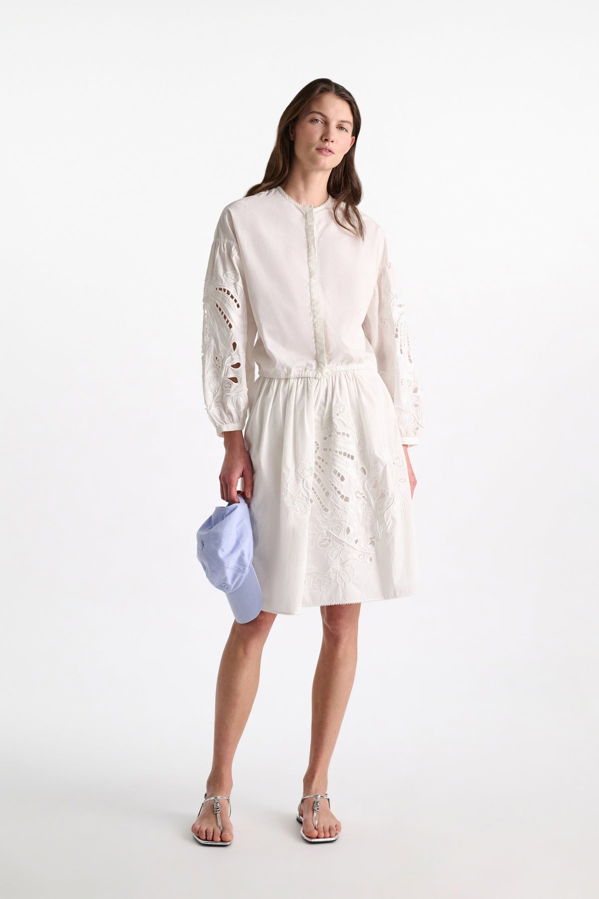 Embroidered - Floraler Rock aus Baumwolle