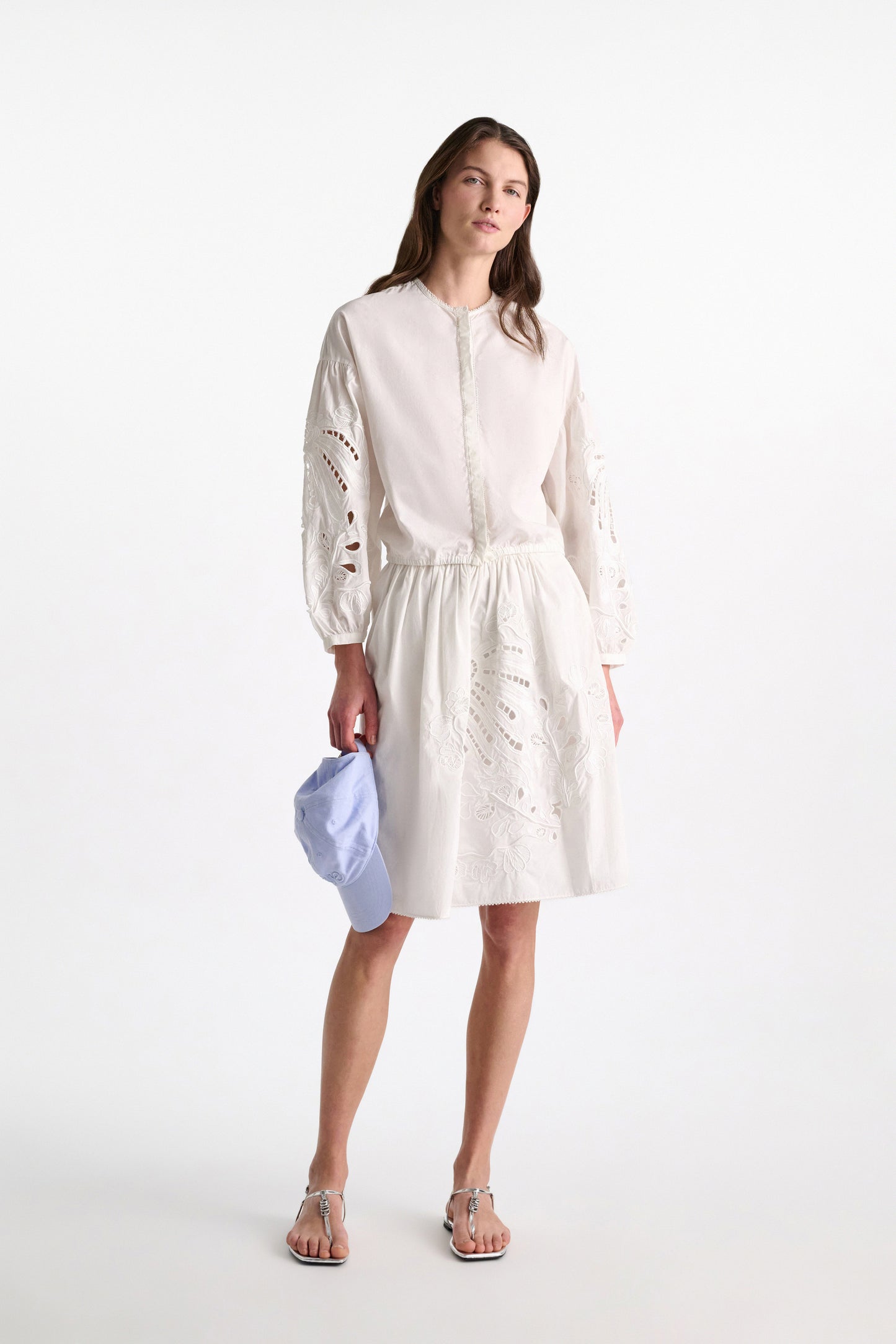 Embroidered - Floraler Rock aus Baumwolle