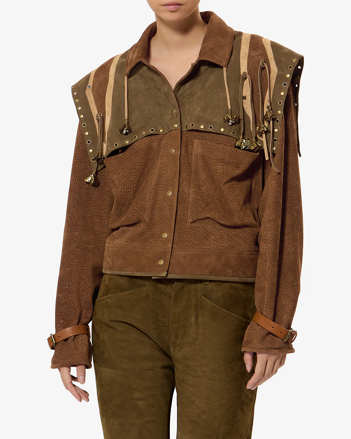 Kayae Lederjacke – Lederjacke mit Nieten-Details und Western-Elementen