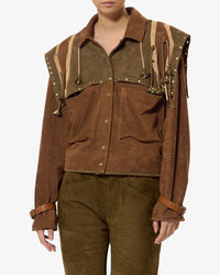 Kayae Lederjacke – Lederjacke mit Nieten-Details und Western-Elementen