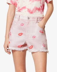 Lesia Shorts – Denim-Shorts mit Lippen-Print