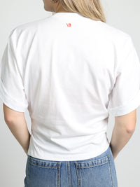 Gathered Tee – T-Shirt mit drapierter Partie