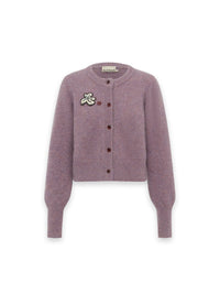 Reggie Cropped Strickjacke – mit dekorativer Blumenapplikation