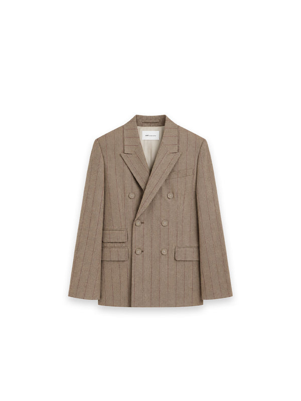 Double Boxy Blazer - Doppelreihiger Blazer mit feinem Streifenmuster