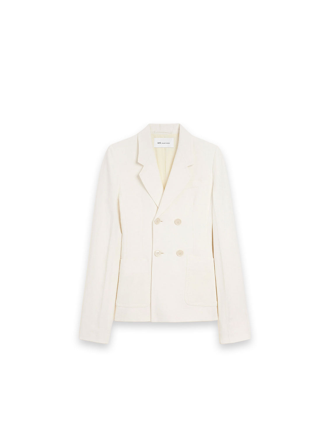 Leinen-Blazer mit doppelter Knopfleiste