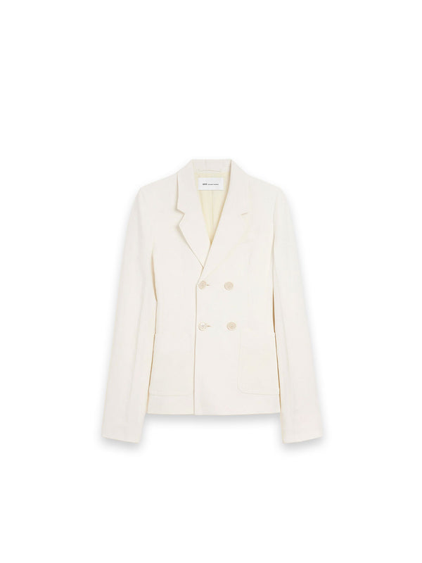 Leinen-Blazer mit doppelter Knopfleiste