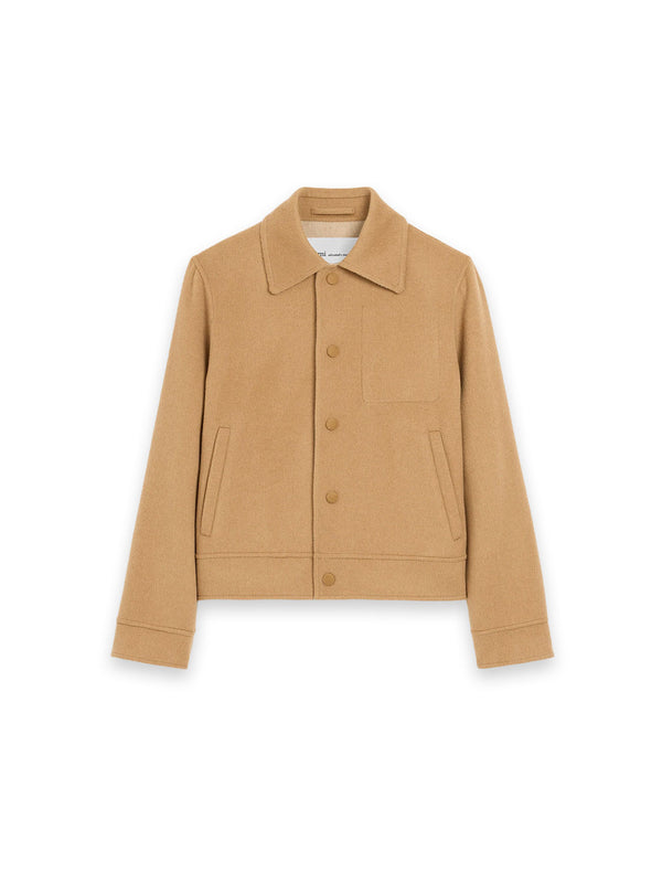 Boxy Buttoned Jacke – Kastiger Schnitt – edle Wolloptik