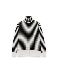 Striped Turtle Pullover – Hoher Rollkragen mit markantes Streifendesign
