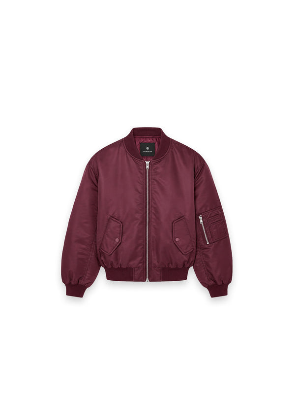 Leon Bomber Jacke – mit glänzender Satin-Optik und leichter Wattierung