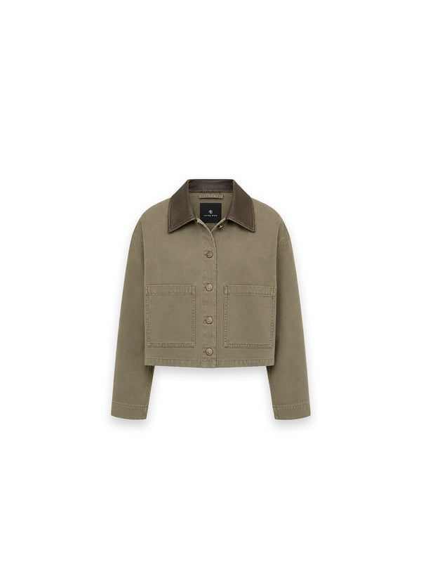 Yuma Jacke – mit kontrastierendem Lederkragen