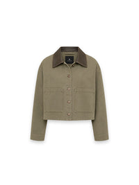 Yuma Jacke – mit kontrastierendem Lederkragen