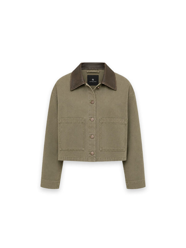 Yuma Jacke – mit kontrastierendem Lederkragen