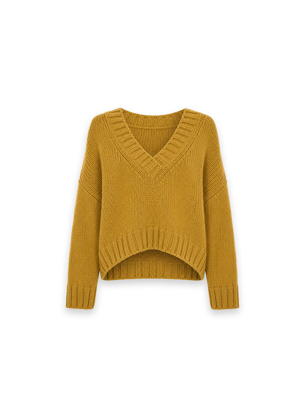 Pascal Pullover – Grobstrick V-Ausschnitt