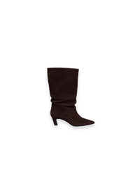 Stiefeletten aus Veloursleder mit spitzer Silhouette