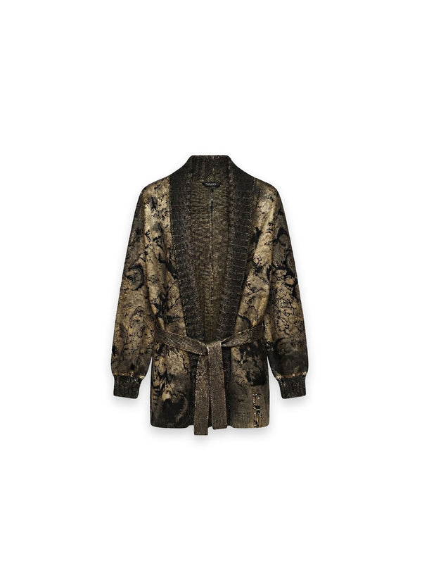 Strickjacke mit Bindegürtel