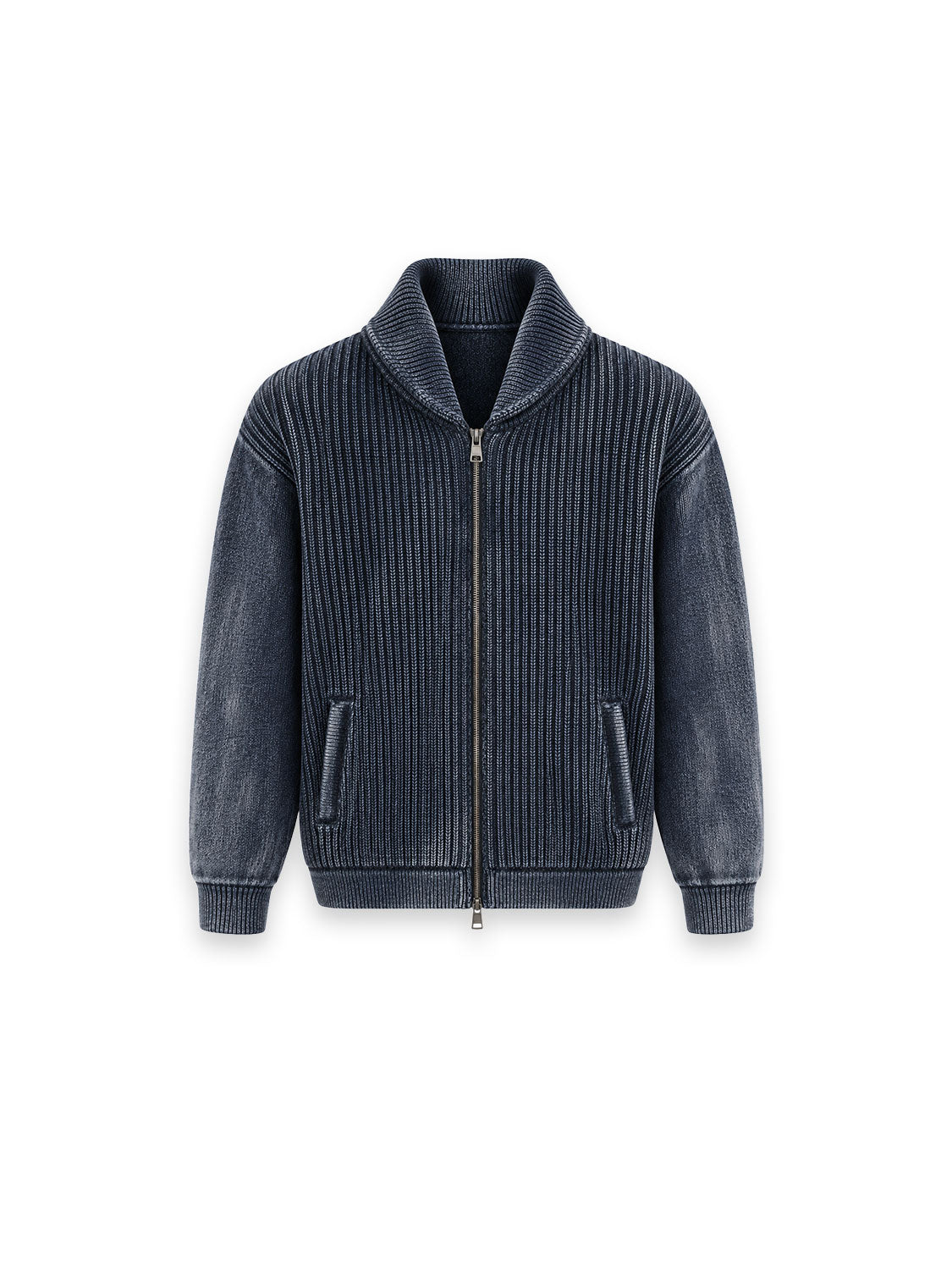 Strickjacke mit markantem Rippstrick und besonderem Farbverlauf