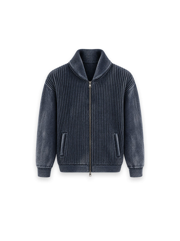 Strickjacke mit markantem Rippstrick und besonderem Farbverlauf