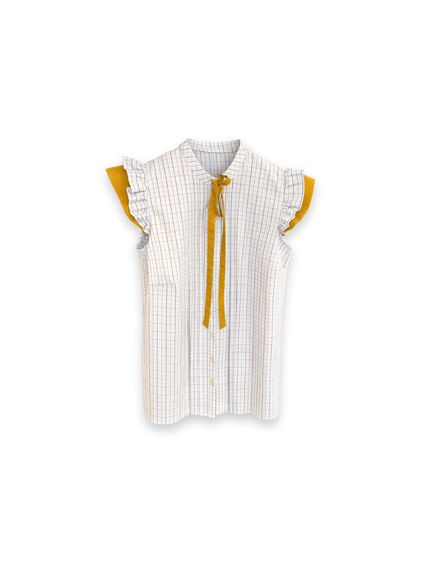 Veronica Bluse mit feiner Karostruktur