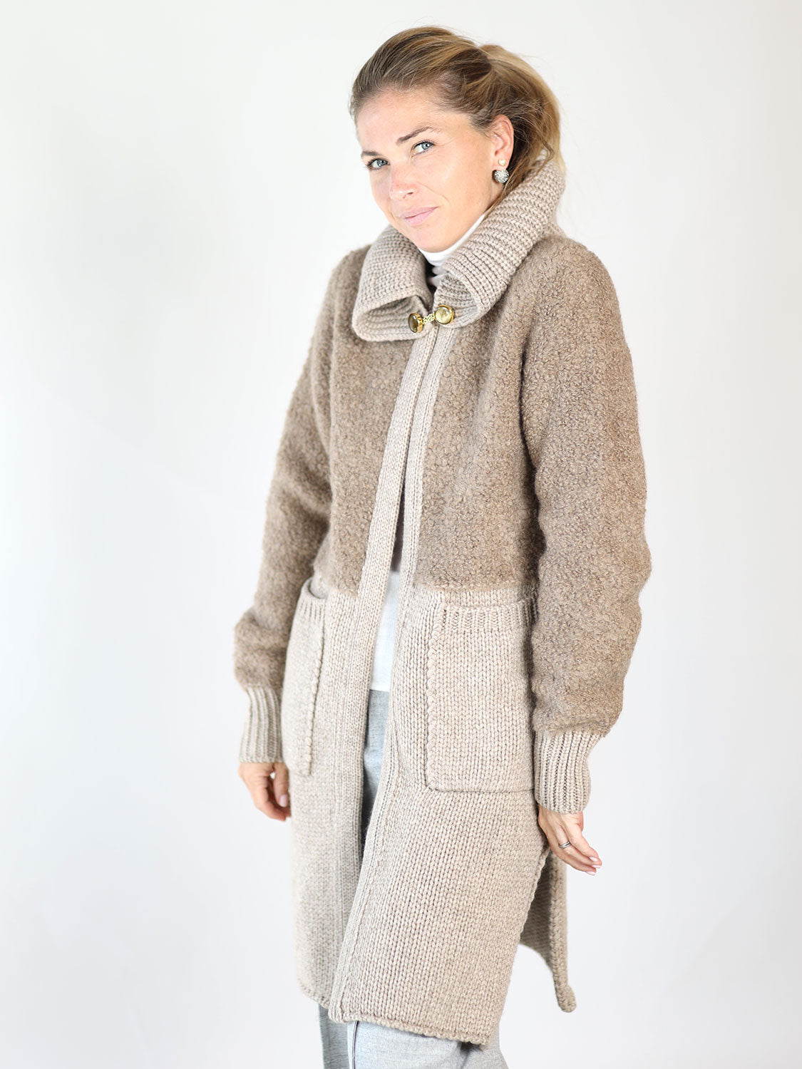 Pina – langer Strickmantel