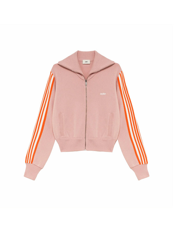 Strickjacke mit hohem Kragen